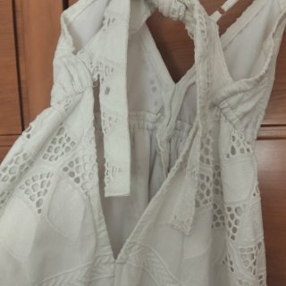 Vestido boho blanco espalda descubierta