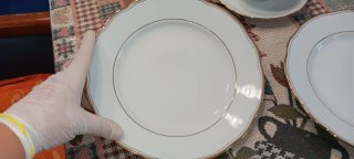 Set Piatti Bohemia Porcellana Oro Bianco
