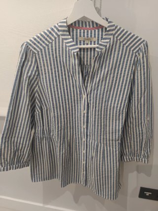 Blusa Dandara Rayas Azul y Blanco Talla L