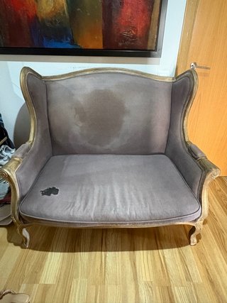 Sofá de 2 plazas con tapicería gris