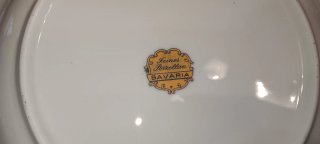 6 Piatti Bavaria Pesci Mare Oro Porcellana