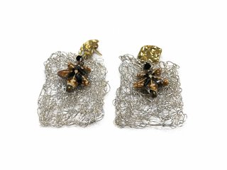 Pendientes Artesanales Oro y Plata