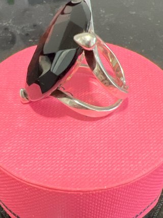 Anillo Tous Cuarzo Negro Plata