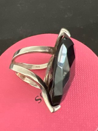 Anillo Tous Cuarzo Negro Plata