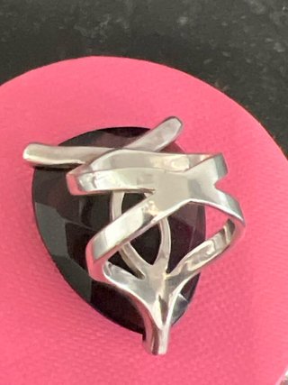 Anillo Tous Cuarzo Negro Plata