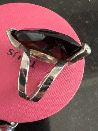 Anillo Tous Cuarzo Negro Plata