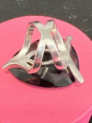 Anillo Tous Cuarzo Negro Plata