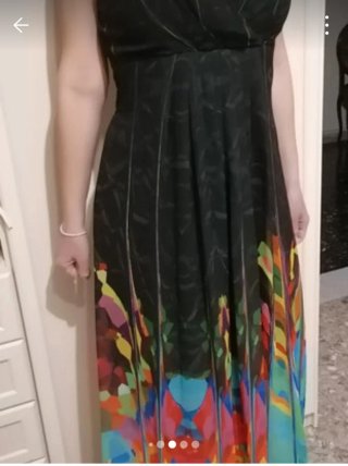 Abito lungo Sandro Ferrone nero multicolor tg L