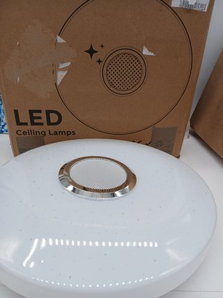 Lámpara de Techo LED Regulable 36W RGB Plafon LED Techocon Altavoz Bluetooth Ø30CM Plafón LED Lampara Techo con Mando a Distanci