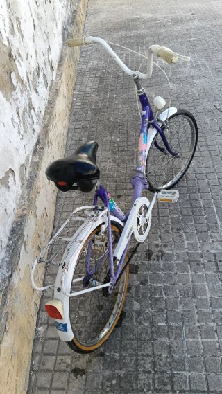 Bicicleta Clásica Azul con Cesta