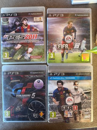 PS3 FIFA 13, FIFA 16, PES 2011 y Gran Turismo 5