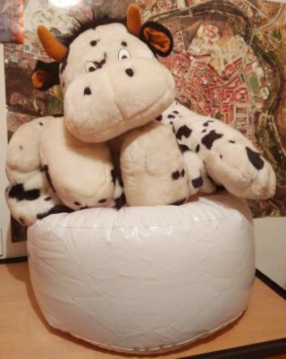 Sillón Infantil Vaca Peluche Vintage