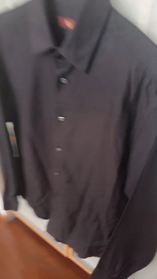 Camisa Zara Man Negra Rayas Finas