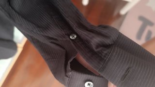 Camisa Zara Man Negra Rayas Finas
