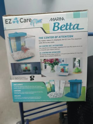 Pecera Betta EZ Care Plus Transparente/Turquesa