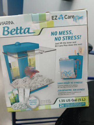Pecera Betta EZ Care Plus Transparente/Turquesa