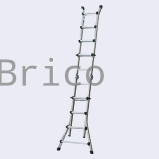 Escalera Telescópica Articulada Aluminio 4+4 Pestaña