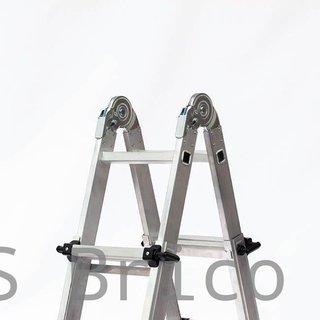 Escalera Telescópica Articulada Aluminio 4+4 Pestaña