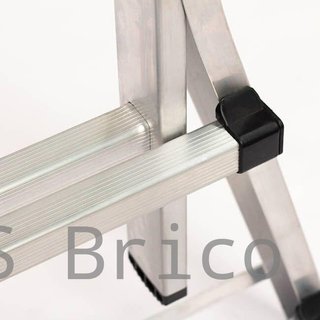 Escalera Telescópica Articulada Aluminio 4+4 Pestaña