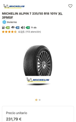 2 Neumáticos Michelin Alpin 7 235/50/18 101V