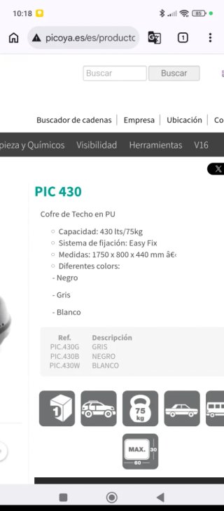 Cofre Techo Picway 430G