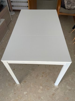 Mesa extensible blanca 84/120x74 cm Vihals