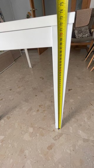Mesa extensible blanca 84/120x74 cm Vihals