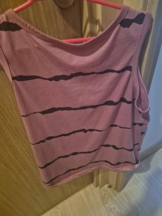 Camiseta rayas rosa y negra mujer.talla M