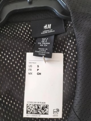 Camisa H&M Negra Malla Hombre