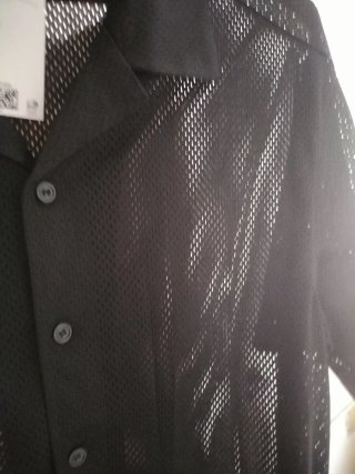 Camisa H&M Negra Malla Hombre