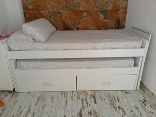 Cama nido blanca con cajones