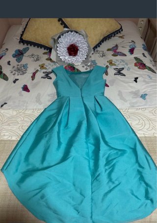 Vestido fiesta corto delante largo detrás
