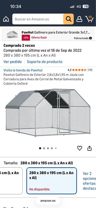 Gallinero grande de metal y plástico