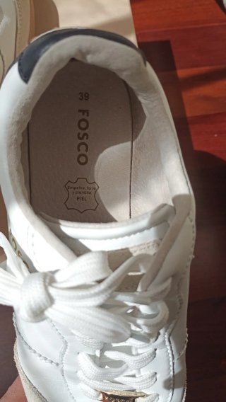 Zapatillas Fosco Piel Mujer Beige/Blanco