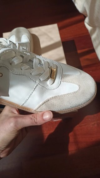 Zapatillas Fosco Piel Mujer Beige/Blanco