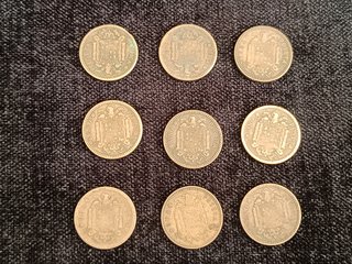 LOTE 48 MONEDAS 1 PESETA 1947 ESTADO ESPAÑOL