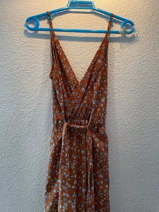 Vestido largo floral marrón verano