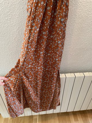 Vestido largo floral marrón verano