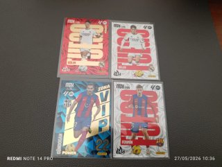 4 Cartas Fútbol Panini NGH 2024/25