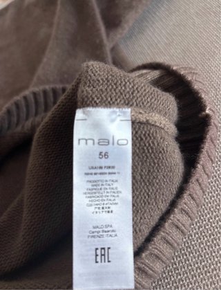Malo Pullover Uomo Taglia 56 Marrone 100% Cashmere