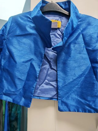Conjunto Vestido Fiesta y Chaqueta Azulón