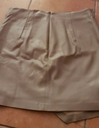 Gonna similpelle beige Mango