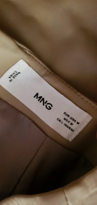 Gonna similpelle beige Mango