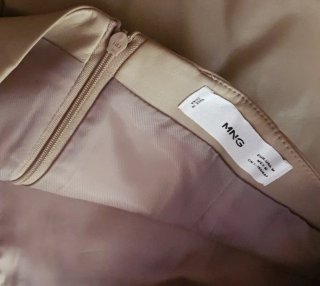 Gonna similpelle beige Mango