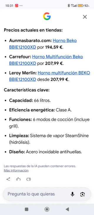 Horno Beko
