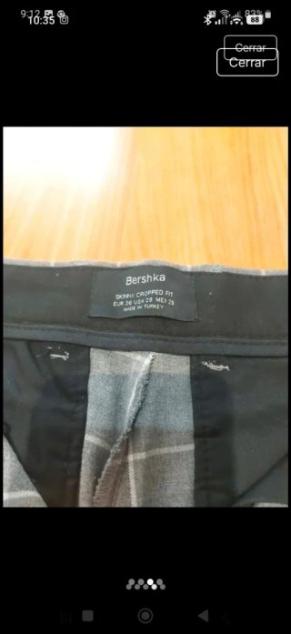 Pantalón cuadros Bershka Talla S 36