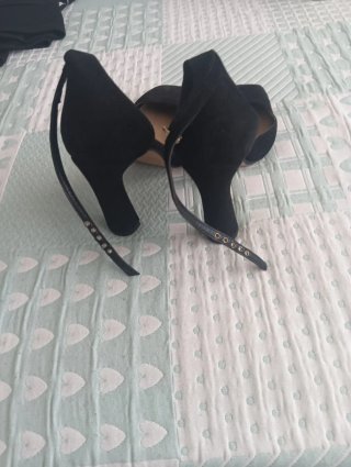 Sandalias Zara Tacon Tiras Azul Verde. Tacón de 10