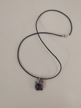 Gargantilla Piel violeta Colgante Amatista Morada