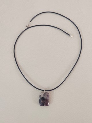 Gargantilla Piel violeta Colgante Amatista Morada