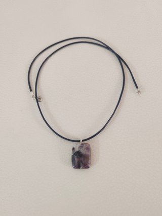 Gargantilla Piel violeta Colgante Amatista Morada